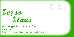 dezso klaus business card